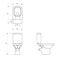 Set Neo - Vas WC cu evacuare laterala CIL cu capac  rezervor WC si mecanism - 2