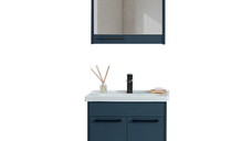 Set suspendat mobilier baie Sofia 3 piese albastru 65 cm