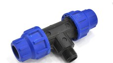 Teu compresiune PEHD  filet exterior  32 mm x 1