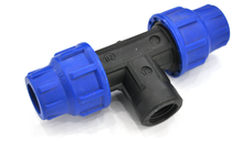 Teu compresiune PEHD  filet interior  25 mm x 3/4