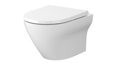 Vas WC suspendat Cersanit Set B331 Larga oval CleanOn  cu capac slim duroplast  inchidere lenta S701-472