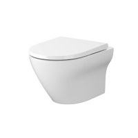 Vas WC suspendat Cersanit Set B331 Larga oval CleanOn  cu capac slim duroplast  inchidere lenta S701-472 - 1