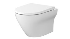 Vas WC suspendat Cersanit Set B331 Larga oval CleanOn  cu capac slim duroplast  inchidere lenta S701-472