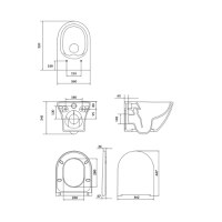 Vas WC suspendat Cersanit Set B331 Larga oval CleanOn  cu capac slim duroplast  inchidere lenta S701-472 - 4