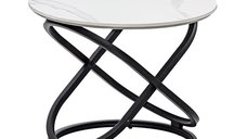 Măsuță de cafea rotundă BUC 14 - Design elegant cu aspect de marmură