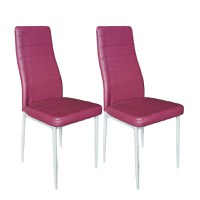 RESIGILAT - SET 2 scaune de bucatarie din piele eco si cadru metalic BUC 263 mov - 1