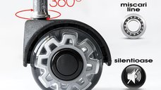 Role duble din silicon gri pentru scaune de birou