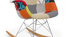 Scaun balansoar multicolor patchwork BUC 243B