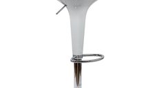 Scaun de bar ABS 101 alb, reglabil pe inaltime, rotativ, cu suport pentru picioare