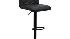Scaun de bar ABS 147 cu inaltime reglabila, rotativ, piele ecologica neagra