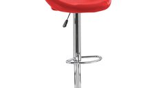 Scaun de bar ABS 151 - Reglabil, Rotativ, Piele Ecologica, Rosu