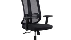 Scaun de birou ergonomic OFF 402 negru cu tetiera si brate reglabile
