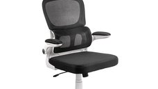 Scaun de birou ergonomic OFF 432 cu suport lombar si brate rabatabile - negru