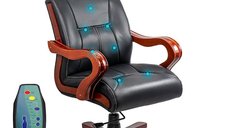 Scaun de birou OFF 1662 cu masaj, negru, design elegant