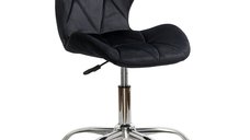 Scaun de birou OFF 334 negru din catifea, rotativ si ergonomic