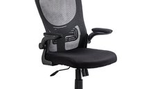 Scaun de birou OFF 635 negru cu brate rabatabile si design ergonomic