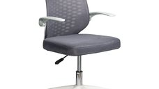 Scaun de birou pentru copii OFF 330, gri, din mesh, rotativ si ergonomic