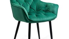 Scaun de dining BUC 257 verde din catifea - Resigilat