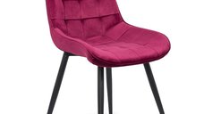 Scaun elegant din catifea BUC 206 cu cadru metalic visiniu