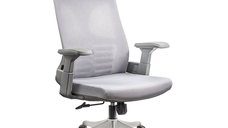 Scaun ergonomic SYYT 9514 gri cu suport lombar si tetiera