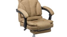 Scaun Executiv OFF 415F Bej cu Suport pentru Picioare