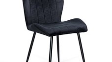 Scaun modern BUC 204 din catifea neagra pentru living
