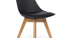 Scaun modern pentru living BUC 245 negru cu picioare din lemn
