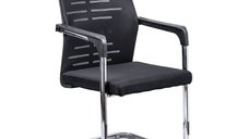 Scaun OFF 807 Negru pentru Vizitatori cu Cadru Cromat Tip Sanie