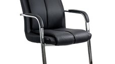 Scaun OFF 8117 pentru vizitatori cu cadru cromat, negru