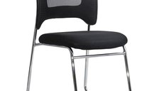 Scaun pentru Vizitatori HRC 613F cu Cadru Metalic si Mesh Negru