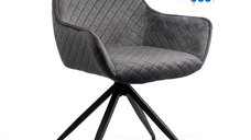 Scaun rotativ din catifea gri BUC 0223 pentru living
