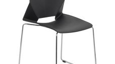 Scaun vizitatori HRC 627 negru - Plastic ABS cu baza metalica cromata