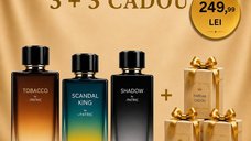 Luxury Trio Scandal King + Shadow + Tobacco + 3 Parfumuri cadou