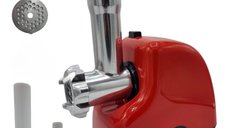 Masina electrica de tocat carne Craft-Tec MX714, 3500W, 1.2kg/min, 2 site inox, functie reverse, rosie