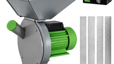 Moara electrica pentru uruiala KRAFTNER KF-9705, 4.5 kW, 300 kg/ora, 20 ciocanele, 4 site si cuva metalica extra mare