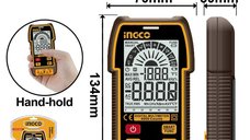 Multimetru Digital Profesional INGCO DM16004 - 600V, TRMS 6000 counts, AC/DC, NCV, 60mF, 10MHz, Data Hold, LED