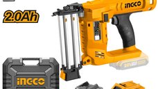Pistol electric cu cuie Ingco CBNLI2002, 20V, 2 acumulatori, 2.5 cuie/s, capacitate 100 buc