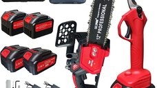 Set Campion Professional cu mini drujba electrica CMP1756, foarfeca de gradina CMP1811 si 4 acumulatori 48V