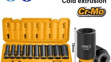 Set Chei Tubulare Lungi IMPACT 1/2 10 buc, 10-24mm, Ingco HKISSD12102L