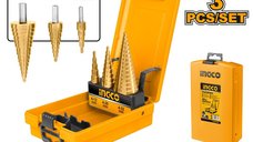 Set de Burghie Conice Ingco AKSDS0301 - 3 Buc, Dimensiuni 4-32 mm