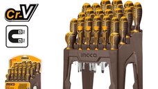 Set de Surubelnite Ingco HKSD2628 - 26 Piese cu Suport Ergonomic