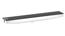 Accesoriu FixFit Combo Hansgrohe Rainfinity 500 cu agatatoare si raft sticla grafit orientare stanga alb mat
