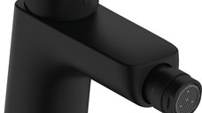 Baterie bideu Hansgrohe Logis 70  ventil pop-up  negru mat