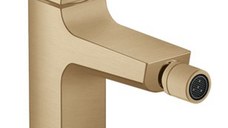Baterie bideu Hansgrohe Metropol cu ventil push-open  bronz periat