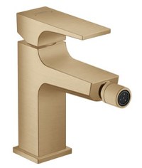 Baterie bideu Hansgrohe Metropol cu ventil push-open  bronz periat - 1