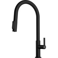 Baterie bucatarie 3 cai Franke Maris Clear Water cu dus extractibil Matte Black - 1