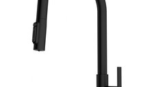 Baterie bucatarie 3 cai Franke Maris Clear Water cu dus extractibil Matte Black