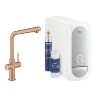 Baterie bucatarie Grohe Blue Home cu pipa L  sistem filtrare  starter kit  brushed warm sunset - 1