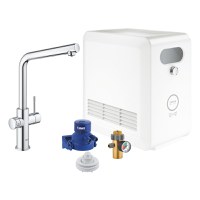 Baterie bucatarie Grohe Blue Professional cu pipa L  sistem filtrare  starter kit  crom - 1