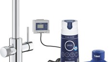 Baterie bucatarie Grohe Blue Pure Minta cu dus extractibil sistem filtrare S starter kit crom
